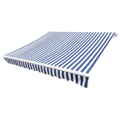 vidaXL Awning Top Sunshade Canvas Blue & White 137.8"x98.4"