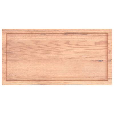 vidaXL Wall Shelf Light Brown 39.4"x19.7"x(0.8"-1.6") Treated Solid Wood Oak