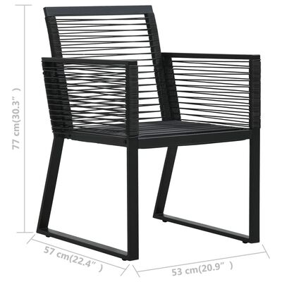 vidaXL PVC Patio Black Chairs Rattan 2 pcs