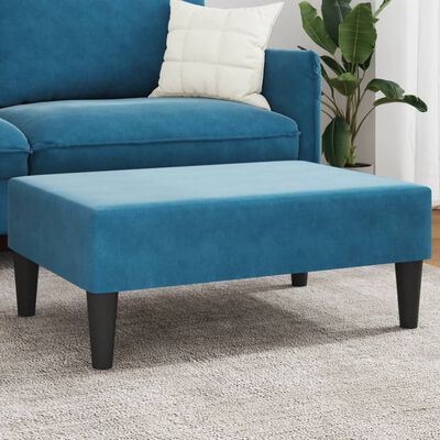 vidaXL Footstool Blue 30.3"x21.7"x12.2" Velvet