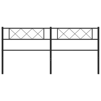 vidaXL Metal Headboard Black 70.9"