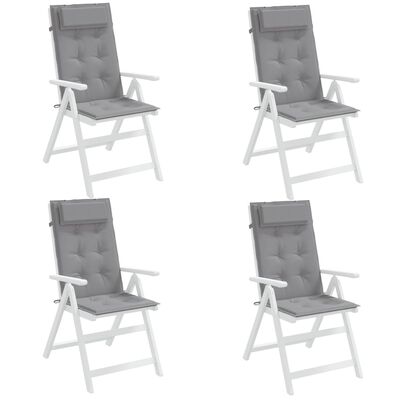 vidaXL Highback Chair Cushions 4 pcs Gray Oxford Fabric