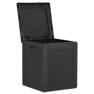 vidaXL Patio Storage Box 23.8 gal Black PP Rattan