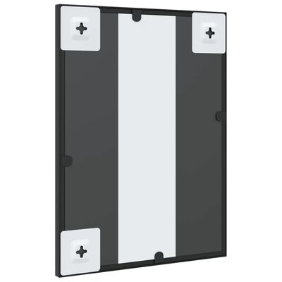 vidaXL Wall Mirror Black 11.8"x15.7" Rectangle Iron