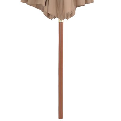 vidaXL Garden Parasol with Wooden Pole 118.1" Taupe