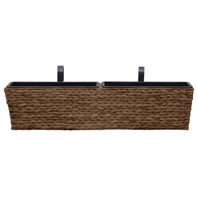 vidaXL Plant Pots 2 pcs Water Hyacinth Brown