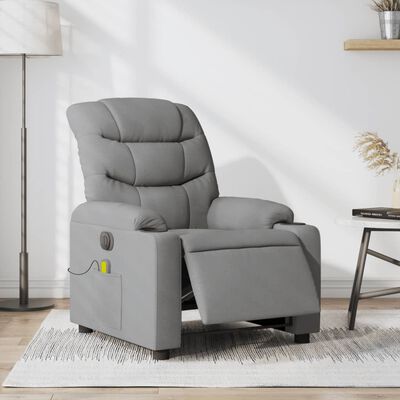 vidaXL Electric Massage Recliner Chair Light Gray Fabric