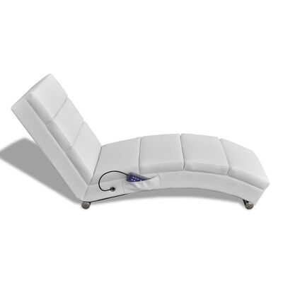 vidaXL Message Lounger White Faux Leather