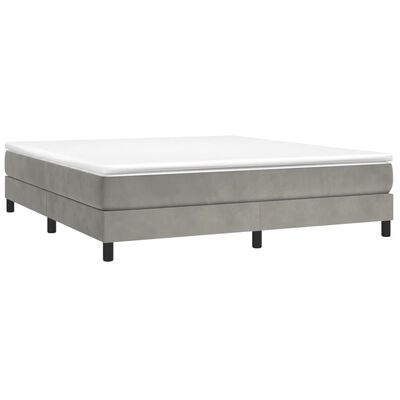 vidaXL Bed Frame Light Gray 76"x79.9" King Velvet