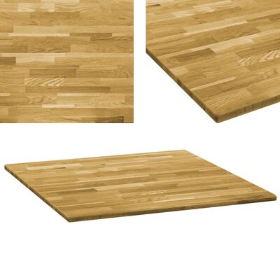 vidaXL Table Top Solid Oak Wood Square 0.9" 31.5"x31.5"