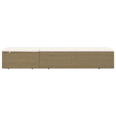 vidaXL Sunlounger Poly Rattan Brown and Cream White