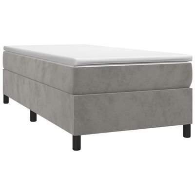 vidaXL Bed Frame Light Gray 39.4"x74.8" Twin Velvet