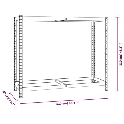 vidaXL 2-Layer Tire Racks 2 pcs Silver 43.3"x15.7"x43.3" Steel