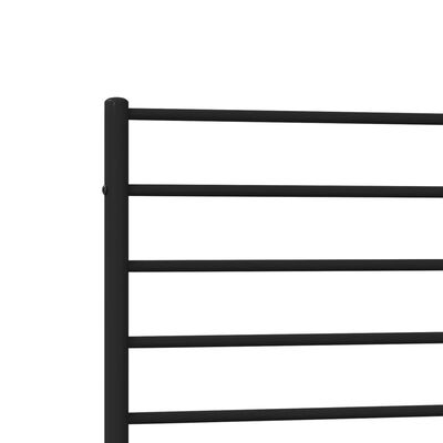 vidaXL Metal Bed Frame without Mattress with Headboard Black 39.4"x78.7"