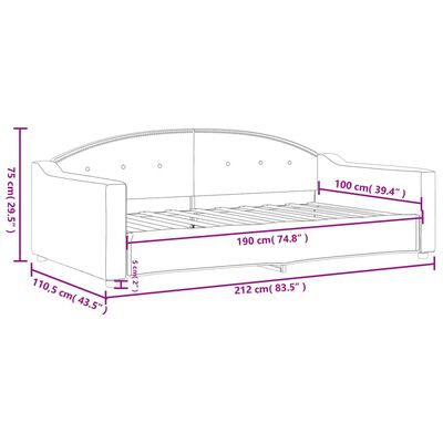 vidaXL Day Bed without Mattress Light Gray 39.4"x74.8" Fabric