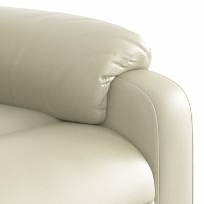 vidaXL Massage Recliner Chair Cream Faux Leather