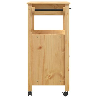 vidaXL Kitchen Trolley MONZA 33.1"x15.7"x35.4" Solid Wood Pine