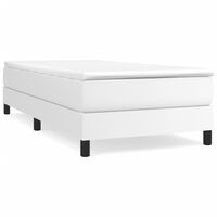 vidaXL Bed Frame White 39.4"x74.8" Twin Faux Leather