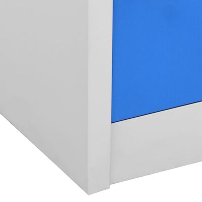 vidaXL Locker Cabinet Light Gray and Blue 35.4"x17.7"x36.4" Steel