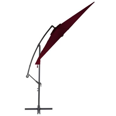 vidaXL Cantilever Garden Parasol with Aluminum Pole Bordeaux Red 118.1"