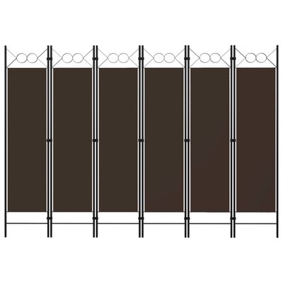 vidaXL 6-Panel Room Divider Brown 94.5"x70.9"