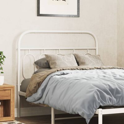 vidaXL Metal Headboard White 39.4"