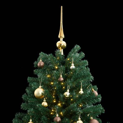 vidaXL Artificial Hinged Christmas Tree 150 LEDs & Ball Set 59.1"