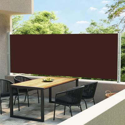 vidaXL Patio Retractable Side Awning 236.2"x63" Brown