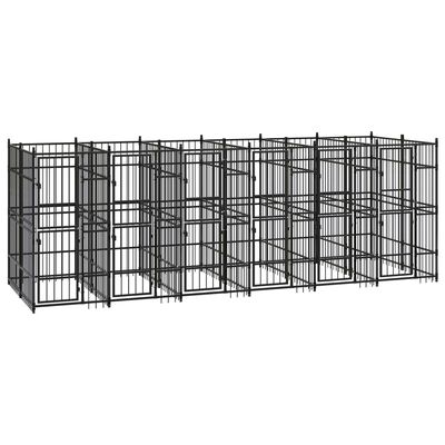 vidaXL Outdoor Dog Kennel Steel 119 ft²