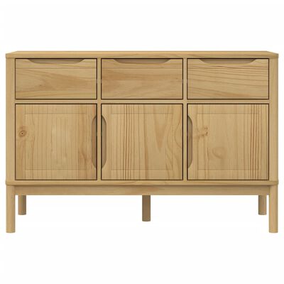 vidaXL Sideboard FLORO Wax Brown 44.9"x16.9"x29.1" Solid Wood Pine