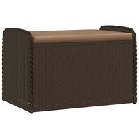 vidaXL Storage Bench with Cushion Brown 31.5"x20.1"x20.5" Poly Rattan