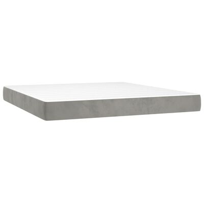 vidaXL Pocket Spring Bed Mattress Light Gray 76"x79.9"x7.9" King Velvet