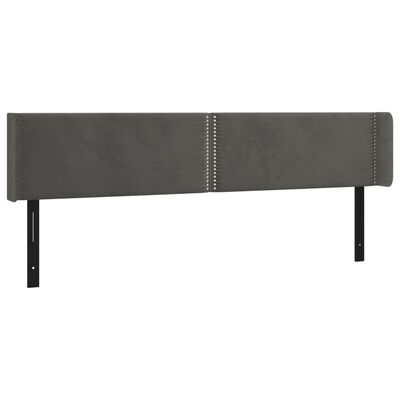 vidaXL LED Headboard Dark Gray 79.9"x6.3"x30.7"/34.6" Velvet