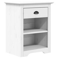 vidaXL Bedside Cabinet BODO White 20.9"x15.2"x26.4" Solid Wood Pine