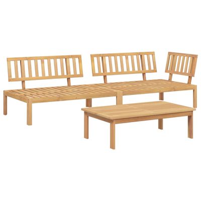 vidaXL 3 Piece Patio Pallet Sofa Set Solid Wood Acacia