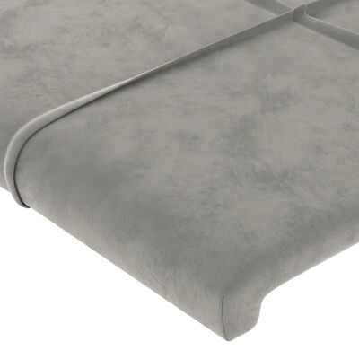 vidaXL Headboard with Ears Light Gray 79.9"x9.1"x30.7"/34.6" Velvet