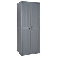 vidaXL Garden Storage Cabinet Gray 25.6"x17.7"x67.7" PP Rattan