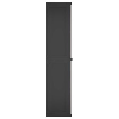 vidaXL Outdoor Storage Cabinet Gray and Black 25.6"x14.6"x65" PP