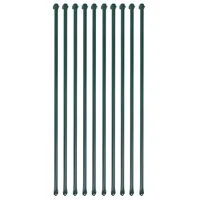 vidaXL Garden Posts 10 pcs 39.4" Metal Green