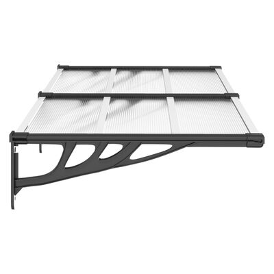 vidaXL Door Canopy Black and Transparent 60"x35.4" Polycarbonate