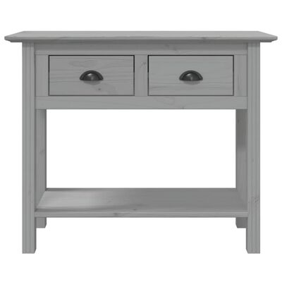 vidaXL Console Table BODO Gray 35.8"x13.8"x29.1" Solid Wood Pine