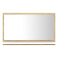 vidaXL Bathroom Mirror White and Sonoma Oak 23.6"x4.1"x14.6" Engineered Wood