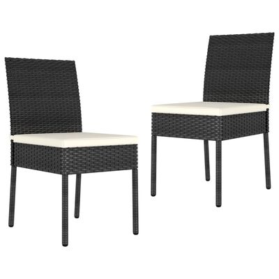 vidaXL 3 Piece Patio Dining Set Poly Rattan Black