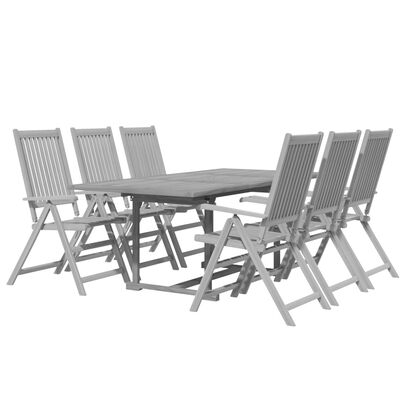 vidaXL 7 Piece Patio Dining Set Solid Wood Acacia