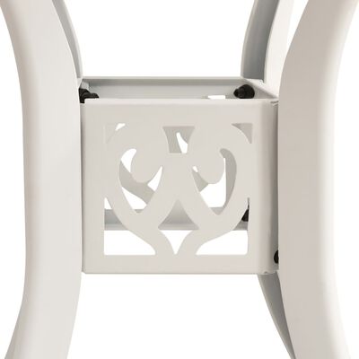 vidaXL Patio Table White 30.7"x30.7"x28.3" Cast Aluminum