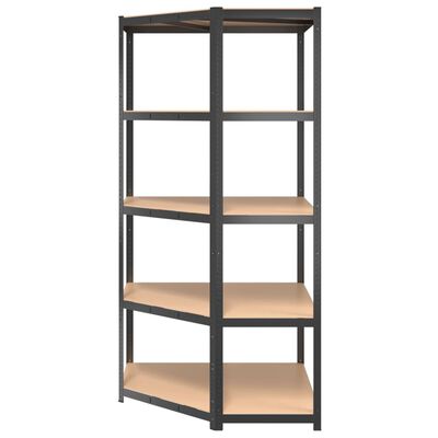 vidaXL 5-Layer Corner Shelf Anthracite Steel&Engineered Wood