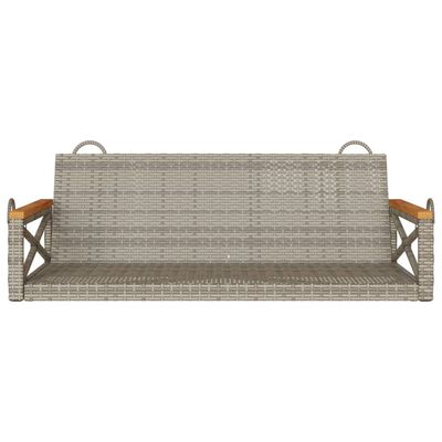 vidaXL Swing Bench Gray 42.9"x24.4"x15.7" Poly Rattan