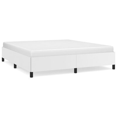 vidaXL Bed Frame White 72"x83.9" California King Faux Leather