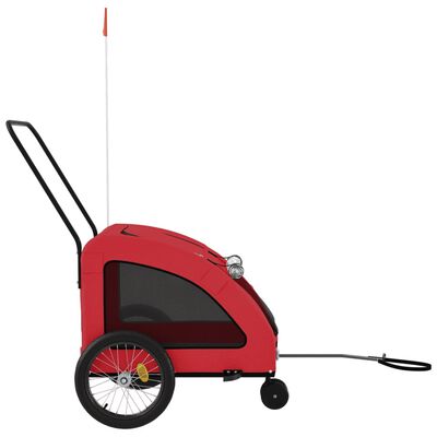 vidaXL Pet Bike Trailer Red Oxford Fabric and Iron