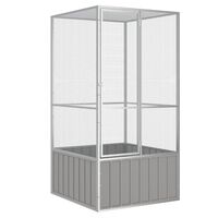 vidaXL Bird Cage Gray 43.7"x42.1"x83.3" Galvanized Steel